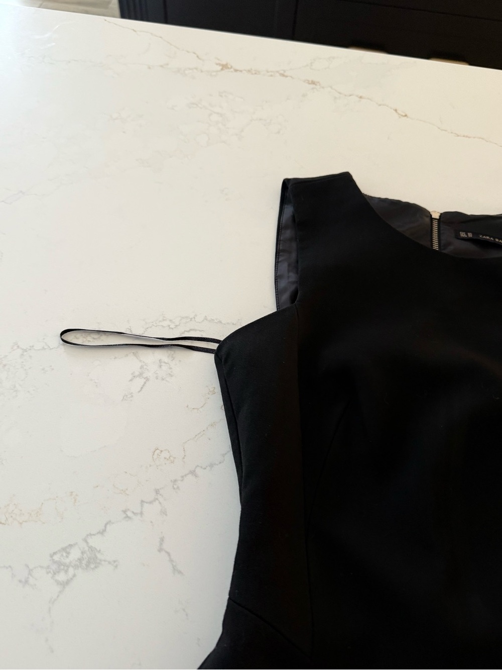Zara Basic Black Fit & Flare Dress Women’s Sleeveless Cocktail Party Dress - Picture 4 of 4